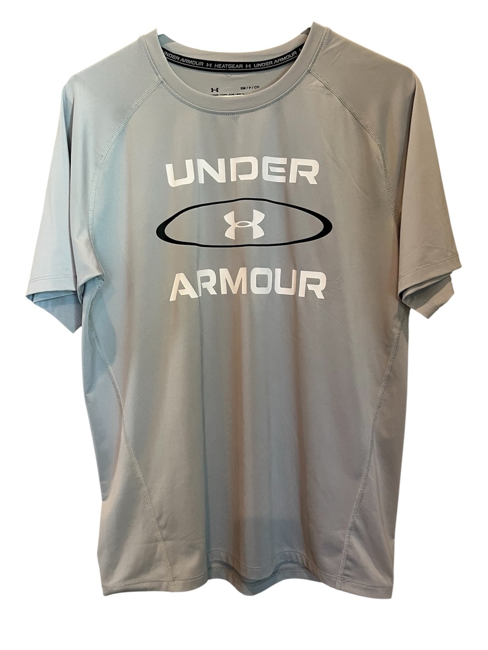 Under Armour Light Gray Logo Short Sleeve Performance Shirt
